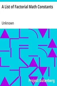 A List of Factorial Math Constants cover
