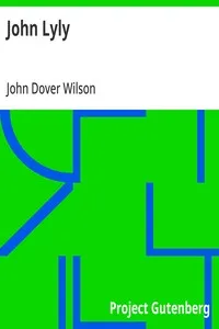 John Lyly — John Dover Wilson cover