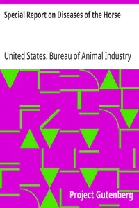 Special Report on Diseases of the Horse — United States. Bureau of Animal Industry cover