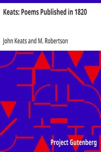 Keats: Poems Published in 1820 — John Keats cover