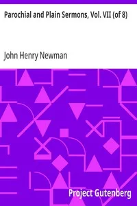 Parochial and Plain Sermons, Vol. VII (of 8) — John Henry Newman cover