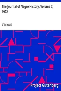 The Journal of Negro History, Volume 7, 1922 — Various cover