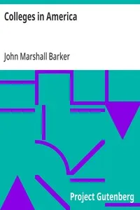 Colleges in America — John Marshall Barker cover