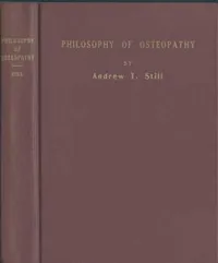 Philosophy of Osteopathy — A. T. (Andrew Taylor) Still cover