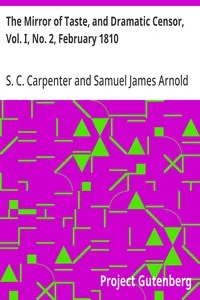 The Mirror of Taste, and Dramatic Censor, Vol. I, No. 2, February 1810 — Samuel James Arnold cover