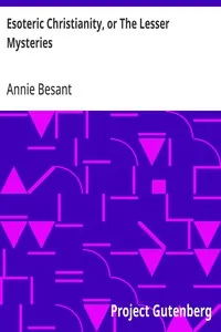 Esoteric Christianity, or The Lesser Mysteries — Annie Besant cover