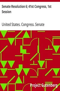 Senate Resolution 6; 41st Congress, 1st Session: A Bill to provide stationery for Congress and the several departments, and for other purposes — United States. Congress. Senate cover