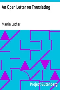 An Open Letter on Translating — Martin Luther cover