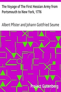 The Voyage of The First Hessian Army from Portsmouth to New York, 1776 — Albert Pfister cover