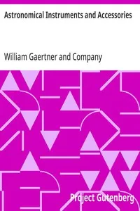 Astronomical Instruments and Accessories — William Gaertner and Company cover