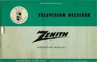 Zenith Television Receiver Operating Manual — Anonymous cover