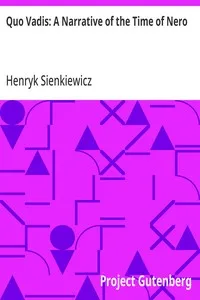 Quo Vadis: A Narrative of the Time of Nero — Henryk Sienkiewicz cover