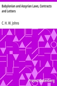 Babylonian and Assyrian Laws, Contracts and Letters — C. H. W. (Claude Hermann Walter) Johns cover