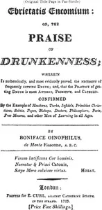 Ebrietatis Encomium: or, the Praise of Drunkenness — Albert-Henri de Sallengre cover