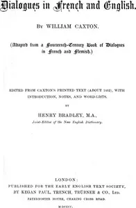 Dialogues in French and English — William Caxton cover
