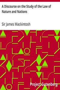 A Discourse on the Study of the Law of Nature and Nations — James, Sir Mackintosh cover