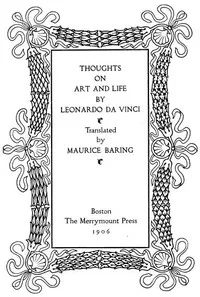 Thoughts on Art and Life — da Vinci Leonardo cover
