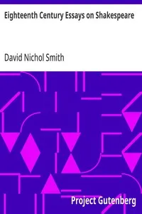 Eighteenth Century Essays on Shakespeare — David Nichol Smith cover
