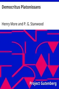 Democritus Platonissans — Henry More cover