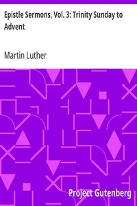 Epistle Sermons, Vol. 3: Trinity Sunday to Advent cover