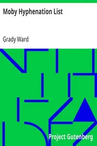 Moby Hyphenation List — Grady Ward cover