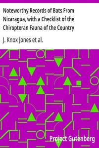 Noteworthy Records of Bats From Nicaragua, with a Checklist of the Chiropteran Fauna of the Country — J. Knox Jones cover