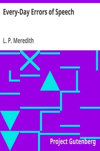 Every-Day Errors of Speech — L. P. Meredith cover
