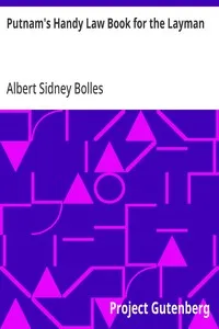 Putnam's Handy Law Book for the Layman — Albert Sidney Bolles cover