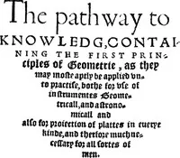 The Path-Way to Knowledg, Containing the First Principles of Geometrie — Robert Record cover