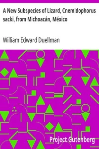 A New Subspecies of Lizard, Cnemidophorus sacki, from Michoacán, México — William Edward Duellman cover