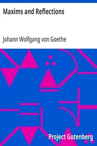 Maxims and Reflections — Johann Wolfgang von Goethe cover