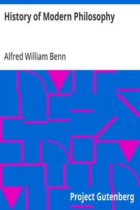 History of Modern Philosophy — Alfred William Benn cover