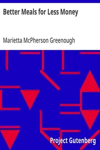Better Meals for Less Money — Marietta McPherson Greenough cover