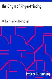 The Origin of Finger-Printing — William James Herschel cover
