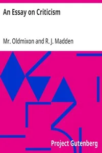 An Essay on Criticism — Mr. (John) Oldmixon cover