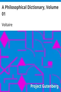 A Philosophical Dictionary, Volume 01 — Voltaire cover