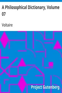 A Philosophical Dictionary, Volume 07 — Voltaire cover