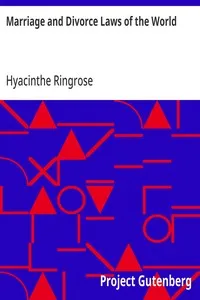 Marriage and Divorce Laws of the World — Hyacinthe Ringrose cover