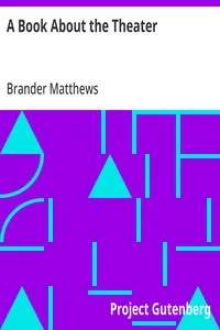 A Book About the Theater — Brander Matthews cover