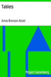 Tablets — Amos Bronson Alcott cover