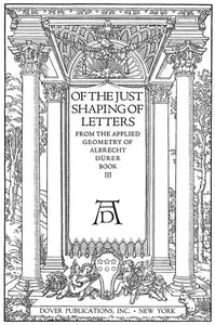 Of the Just Shaping of Letters — Albrecht Dürer cover