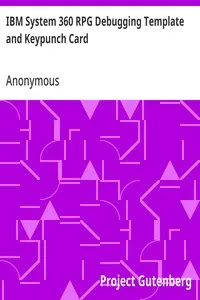 IBM System 360 RPG Debugging Template and Keypunch Card — Anonymous cover