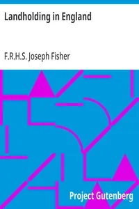 Landholding in England — Joseph, F.R.H.S. Fisher cover