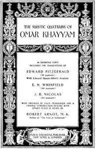 The Sufistic Quatrains of Omar Khayyam — Omar Khayyam cover