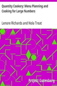 Quantity Cookery: Menu Planning and Cooking for Large Numbers — Lenore Richards cover