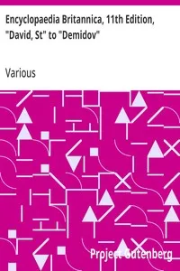 Encyclopaedia Britannica, 11th Edition, "David, St" to "Demidov": Volume 7, Slice 10 — Various cover