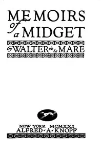 Memoirs of a Midget — Anonymous cover