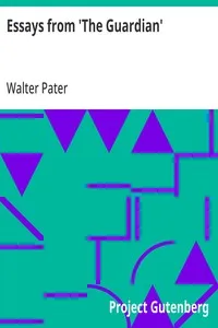 Essays from 'The Guardian' — Walter Pater cover