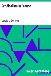 Syndicalism in France — Lewis L. (Lewis Levitzki) Lorwin cover