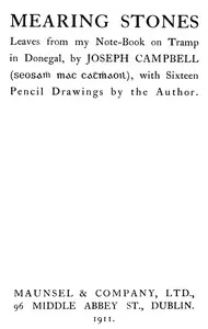 Mearing Stones: Leaves from My Note-Book on Tramp in Donegal — Joseph Campbell cover